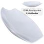 Imagem de Kit 8 Travessas para Buffet Salada 46cm Oval Curva Funda para Restaurante Profissional Melamina Branca  Bestfer 