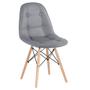 Imagem de KIT - 8 x cadeiras estofadas Eames Eiffel Botonê - Base de madeira clara