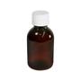 Imagem de Kit 80 Frasco Pet De 100ml Âmbar Com Tampa Lacre R24 Branca