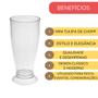 Imagem de Kit 84 Copos Mini Tulipa Acrílico Transparente 220ml Chopp