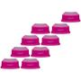 Imagem de kit 9 Assentos Infantis Antiderrapante Rosa Formato Trapézio Suporta 80Kg para Banheiro