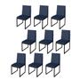 Imagem de Kit 9 Cadeira Para Sala de Jantar Trendy Base Metálica Preto material sintético Azul Marinho - Móveis Mafer