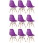 Imagem de Kit 9 Cadeiras Charles Eames Eiffel Dsw Com Pés De Madeira Clara Roxo