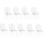 Imagem de Kit 9 Cadeiras Lisboa Cromada Para Cozinha ou Área Gourmet-Assento Sintético  Branco