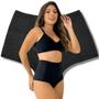 Imagem de Kit 9 Calcinha Alta Elástico Lateral Modelador Segura Culote