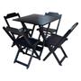 Imagem de Kit 9 Conjuntos de Mesa Dobravel com 4 Cadeiras de Madeira 70x70 para Restaurante e Bar - Preto