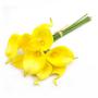 Imagem de Kit 9 flores ramalhetes de copos de leite real Amarelo
