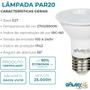 Imagem de Kit 9 Lampada Led Par20 8w Dimerizavel Branco Quente 2700K