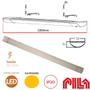 Imagem de Kit 9 Luminaria Sobrepor Slim Batten 23w 100cm Amarela 3000K