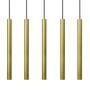 Imagem de Kit 9 Pendente Luminária Tubo Dourado 50 Cm + Lâmpada LED Branco Quente