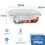 Imagem de Kit 9 Potes Marmita Fit Tampa Retangular 370ml+640ml+1040ml