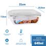 Imagem de Kit 9 Potes Marmita Fit Tampa Retangular 370ml+640ml+1040ml