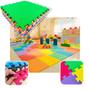 Imagem de Kit 9 Tapete Infantil Grande Antiderrapante Piso Em EVA Medida De 50X50X1 CM Colorido Para Bebê Criança Infantil Decoração Interativo 2,25 m²