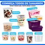 Imagem de Kit 96 Pote Retangular de Plástico 500ml Marmita Fit Bolo no Pote de Sorvete Transparente Com Tampa