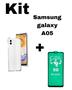 Imagem de Kit A05 Capinha Transparente + Película Cerâmica 9D  + Suporte Anel Para Samsung Galaxy A05