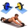 Imagem de Kit Academia Exercícios Com Caneleira 1kg + Roda Abdominal + Colchonete Malhação