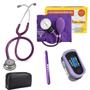 Imagem de Kit Acadêmico Estetoscópio Littmann Classic III 5831 Plum + Esfigmo Premium + Lanterna Clínica + Oxímetro