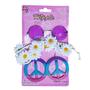 Imagem de Kit Acessório Fantasia Hippie Feminina Festa Anos 70 Carnaval: Óculos + Brincos + Tiara Flores = 3 Produtos