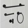 Imagem de Kit Acessórios 4pcs P/ Banheiro Lavabo Aço Inox Preto