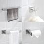 Imagem de Kit Acessórios Banheiro Prata Inox 304 Escovado Luxo 4 Peças