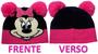 Imagem de Kit Acessórios Inverno Infantil Menina Personagem Minnie Mouse - Rosa E Vermelho - Disney : Touca Gorro + Luvas