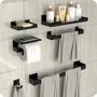 Imagem de Kit Acessórios Para Banheiro Com Adesivo 6 Peças Preto ELG