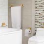 Imagem de Kit Acessorios Para Banheiro Dourado Ótimo Acabamento Luxo Toalheiro De Rosto Porta Shampoo