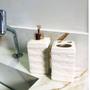 Imagem de Kit Acessórios Para Banheiro Lavabo 3D Alto Relevo Cerâmica