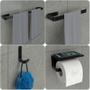 Imagem de Kit Acessórios Para Banheiro Preto Fosco 4 Peças Max