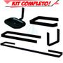 Imagem de Kit Acessórios Para Banheiro Quadrado Metal 5 Peças Completo C/ Saboneteira  PRETO FOSCO Cód. 6517