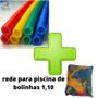 Imagem de Kit Acessórios Para Piscina De Bolinhas 4 Isotubos Coloridos + Rede De Proteção Piscina 1,10