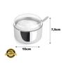 Imagem de Kit Açucareiro Inox Com Tampa E Bandeja Pop Inox Retangular
