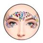 Imagem de Kit Adesivo Facial Multicolor Strass Pedraria Carnaval