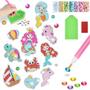 Imagem de Kit Adesivos Sereia Strass Coloridos Pintura de Diamante Infantil Big Gem Stickers