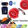 Imagem de Kit alarme para moto anti furto trava com caixa de som mp3 radio fm usb bluertooth