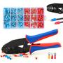 Imagem de Kit Alicate de Crimpar Fio 0.25  6,64MM² Kit Terminais Ilhós Tubolar Profissional 200 Peças Crimpagem