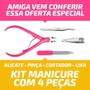 Imagem de Kit Alicate De Unha Lixa Cortador Pinça Manicure Cuticula