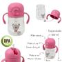 Imagem de Kit Alimentação Bebê Pratinho Rosa Com Ventosa + 2 Colheres Ponta Silicone + Copo 300ml - Original Clingo Presente