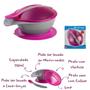 Imagem de Kit Alimentação Bebê Pratinho Rosa Com Ventosa + 2 Colheres Ponta Silicone + Copo 300ml - Original Clingo Presente
