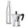 Imagem de Kit Allegra Cafeteira Moka 3 Xícaras E Squeeze Inox 500ml Bialetti