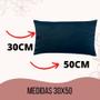 Imagem de Kit Almofada Decorativa 03 Peças Encosto De Dormir De Lado 01 de 50cmx30cm E 02 de 45cmx45cm Decoração Azul Marinho Capa Zíper