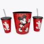Imagem de Kit Almofada Porta Pipoca 2 copos e 1 Balde Pipoca Mickey Mouse