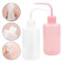 Imagem de Kit almotolia rosa bico curvado 250 ml + pump rose + pencel rosa