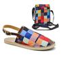 Imagem de Kit Alpargata Mule Strap Sandália Colorido com Shoulder Bag