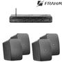 Imagem de Kit Amplificador de Som Ambiente Frahm Receiver Slim 4500 Optical + 4 Pares Caixa de Som Passiva CS 6" Preta Frahm