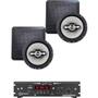 Imagem de Kit Amplificador Ths 1000 Taramps + 2 Arandela 140w Preta Quadrada Top