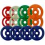 Imagem de Kit Anilhas Emborrachadas 40 Kg + Barras 2x 40cm + 1x 1.50m + Suporte 120kg