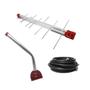Imagem de Kit Antena UHF Digital log 16 com Mastro 45cm e Cabo 12m