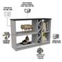 Imagem de Kit Aparador Buffet Sala de Estar e Espelho Decorativo 91cm Atlanta N01 Off White Preto - Lyam Decor