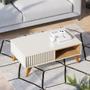 Imagem de Kit Aparador Para Sala De Estar Com Mesa De Centro Delta 01 Gaveta C04 Freijó Off White - Lyam Decor